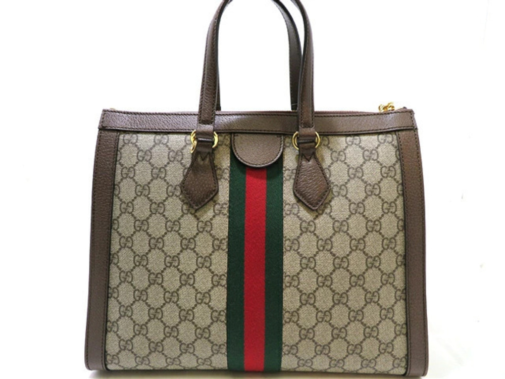 Gucci Shoulder Bag GG Top Handle Canvas Embossed